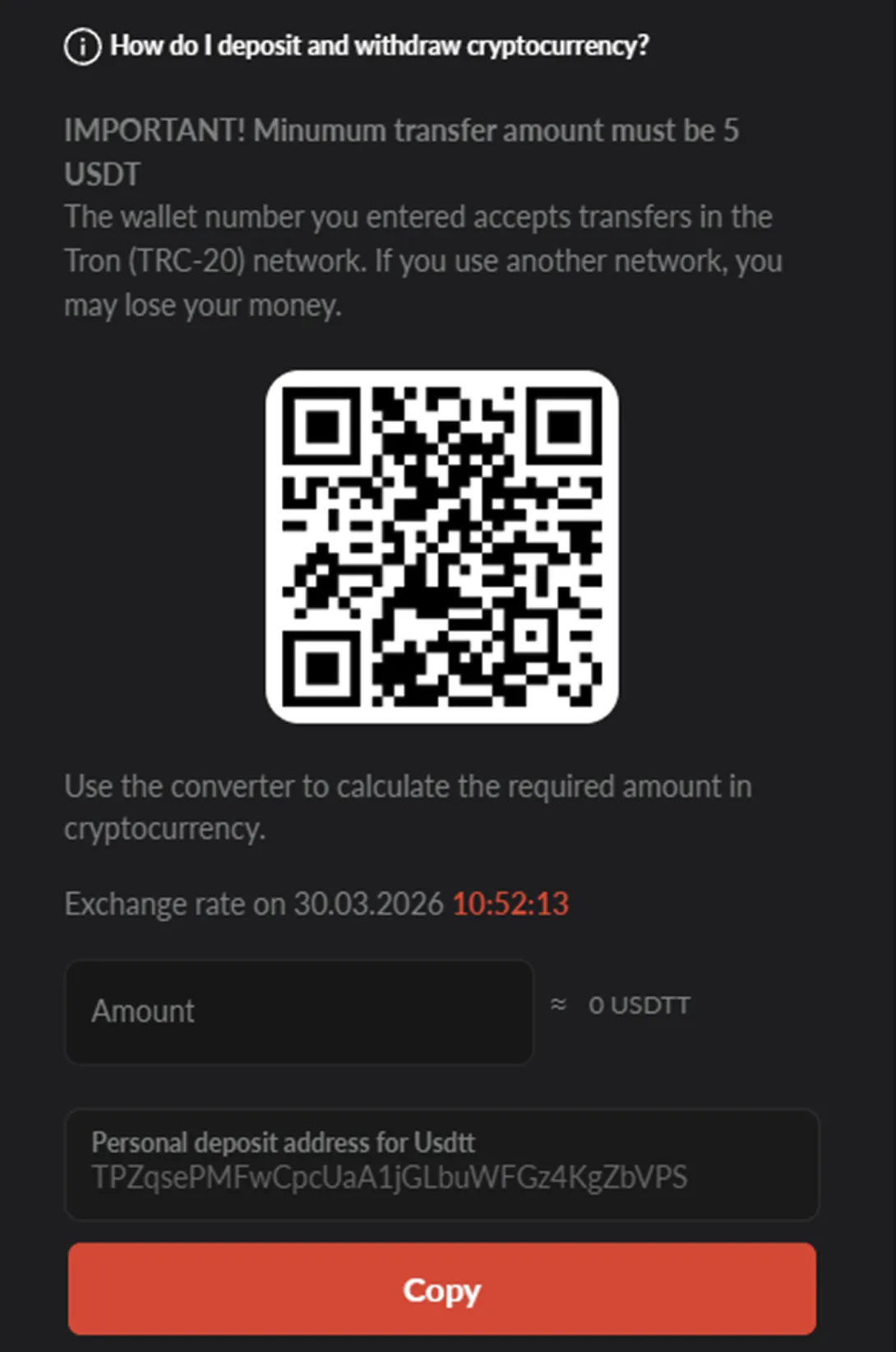 1GO Casino — crypto deposit guide