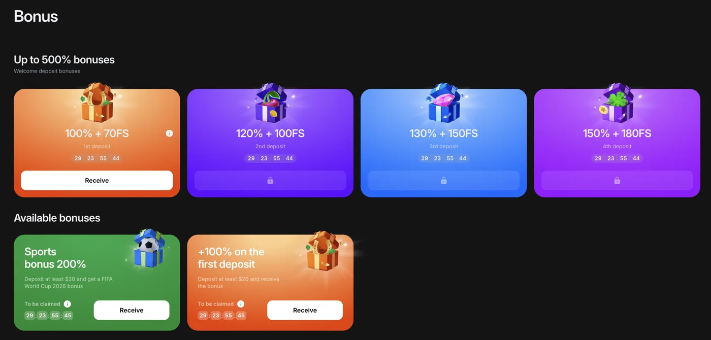 1win Casino — bonuses hub (up to 500%)