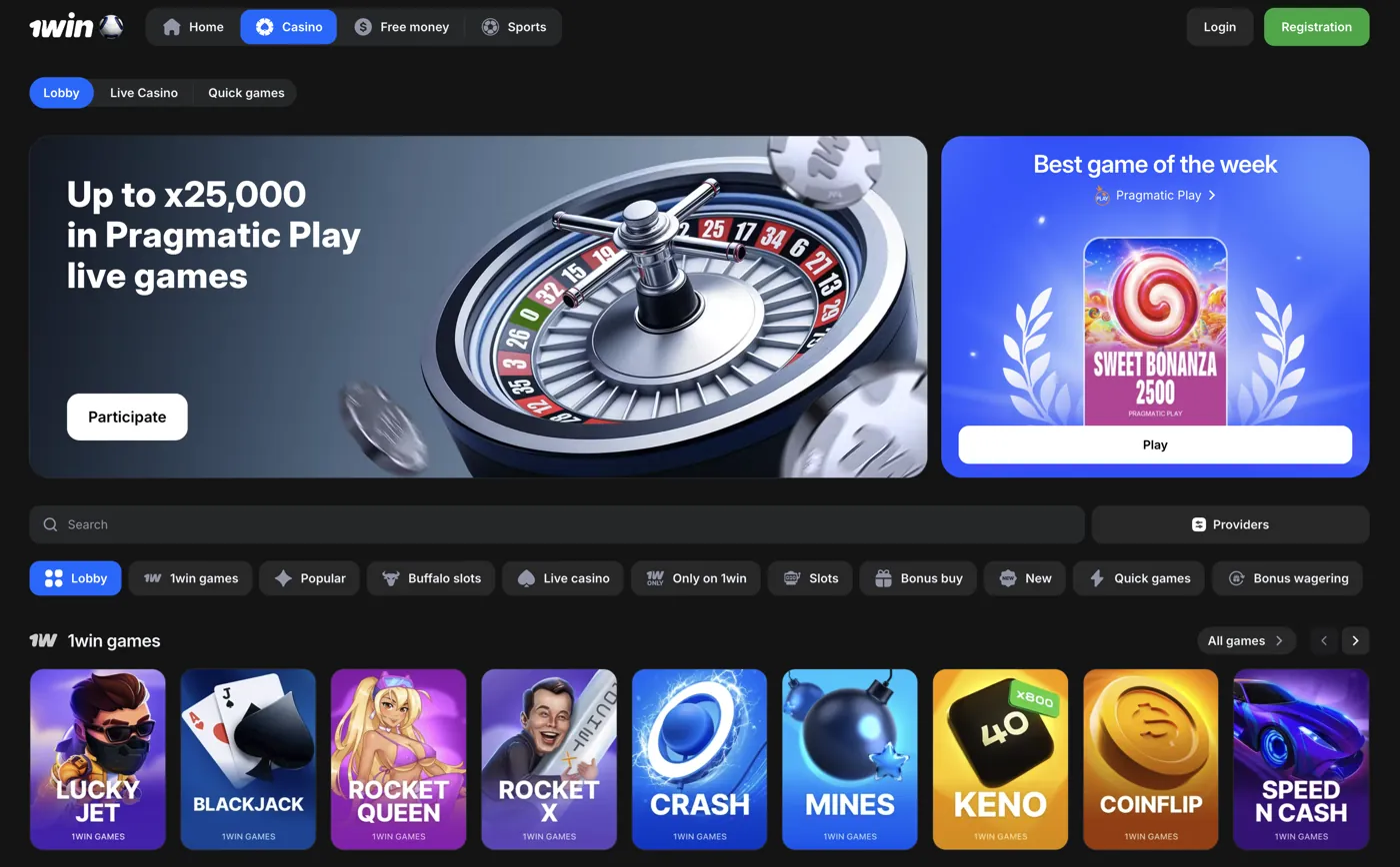 1win Casino — pragmatic live games