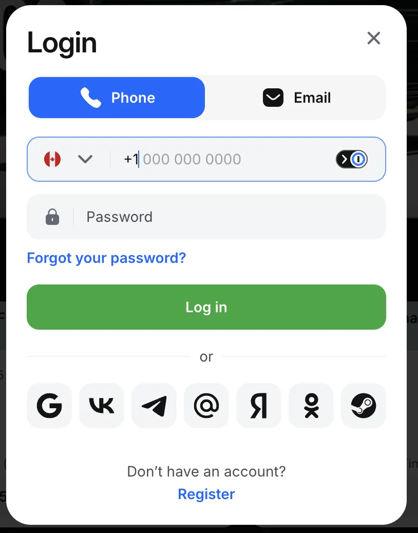 1win Casino — log in