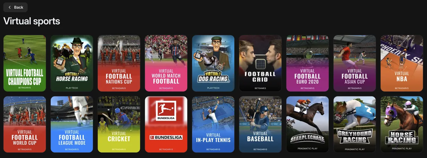 1win Casino — virtual sports