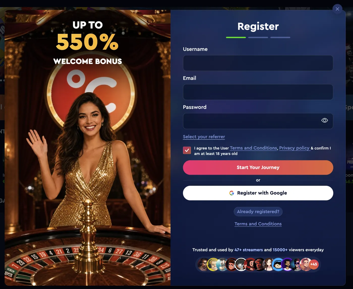 Celsius Casino — registration (550% welcome)