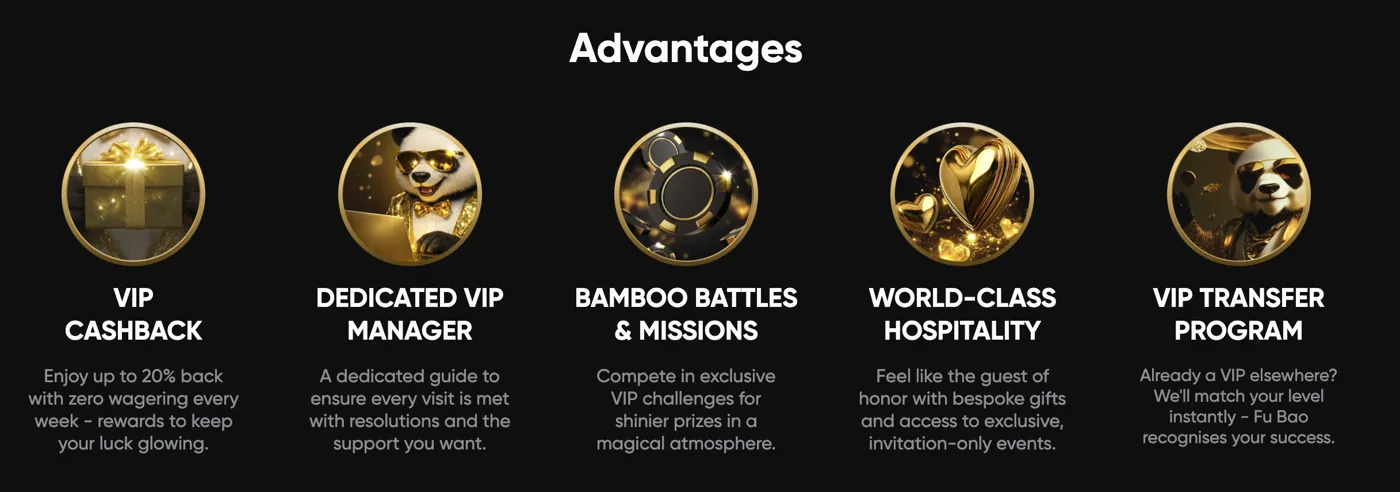 Golden Panda Casino — VIP cashback & perks