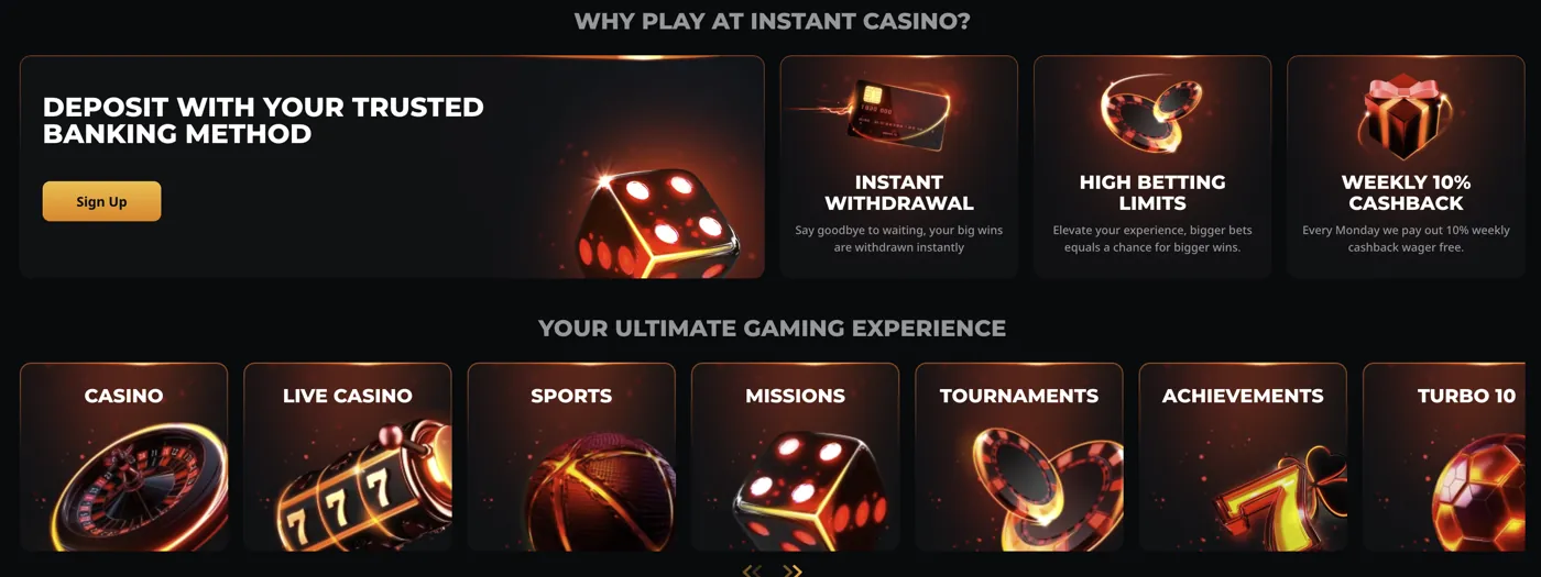 Instant Casino — gaming experience