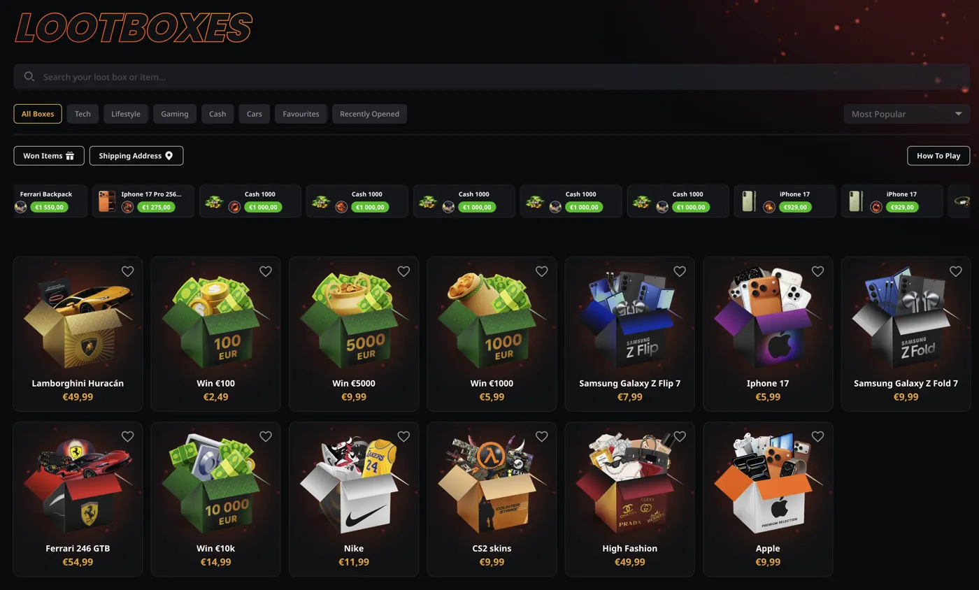 Instant Casino — lootboxes