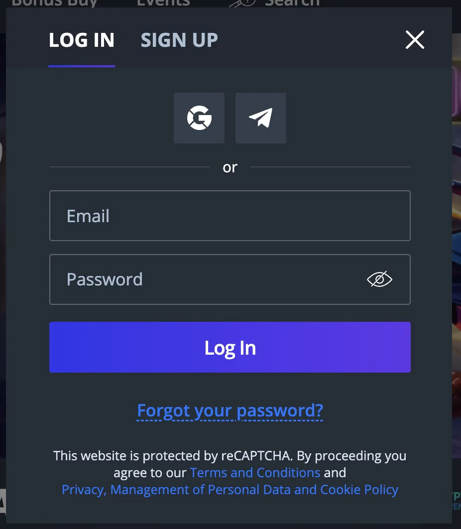 Jet Casino — registration