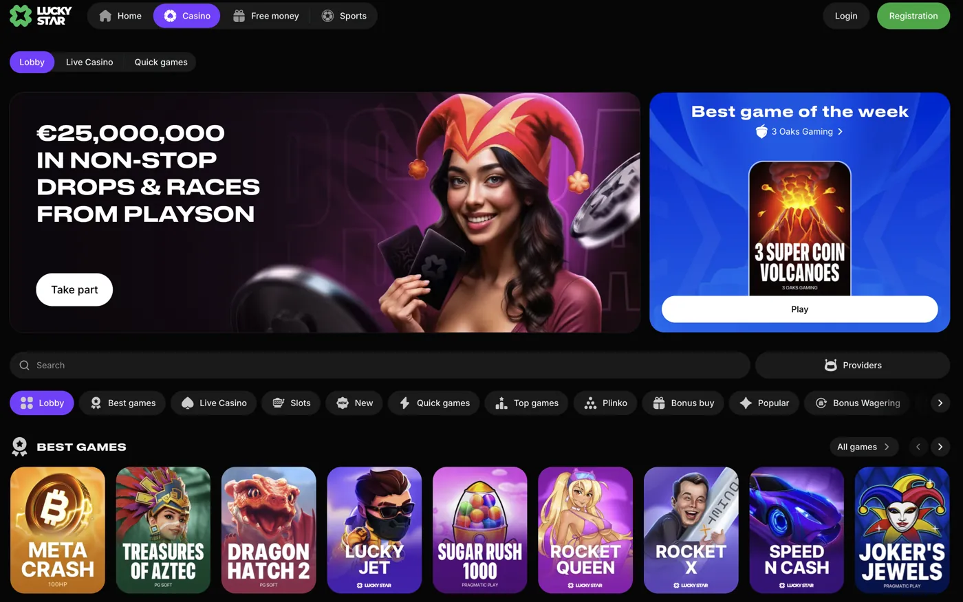 LuckyStar Casino — drops & races