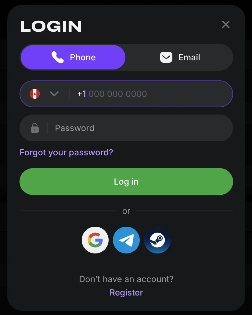 LuckyStar Casino — log in