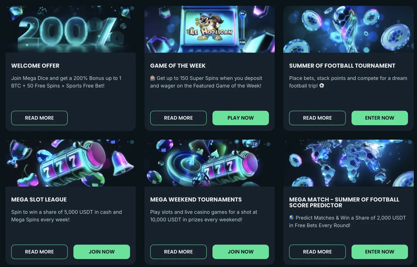 Mega Dice Casino — bonuses & promotions