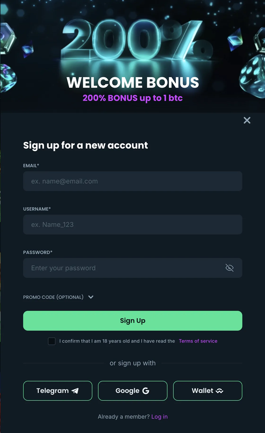 Mega Dice Casino — sign-up (200% welcome)
