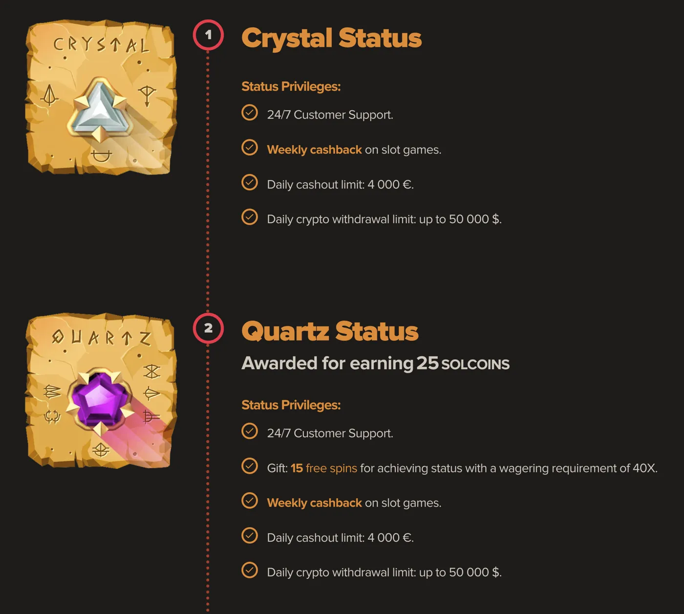 Sol Casino — VIP status tiers & SolCoins