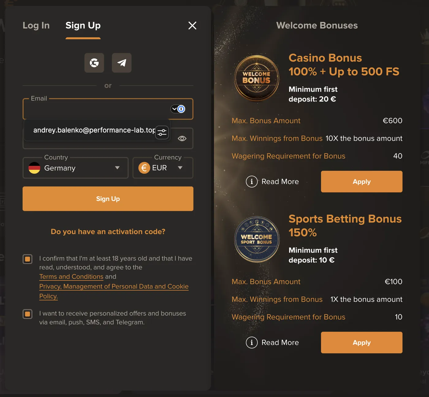 Sol Casino — casino & sports welcome bonuses