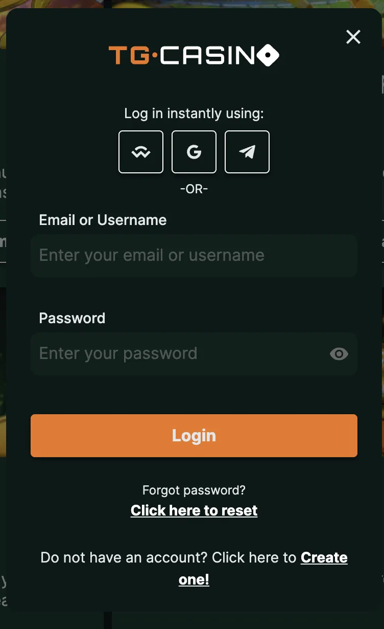 TG.Casino — instant login