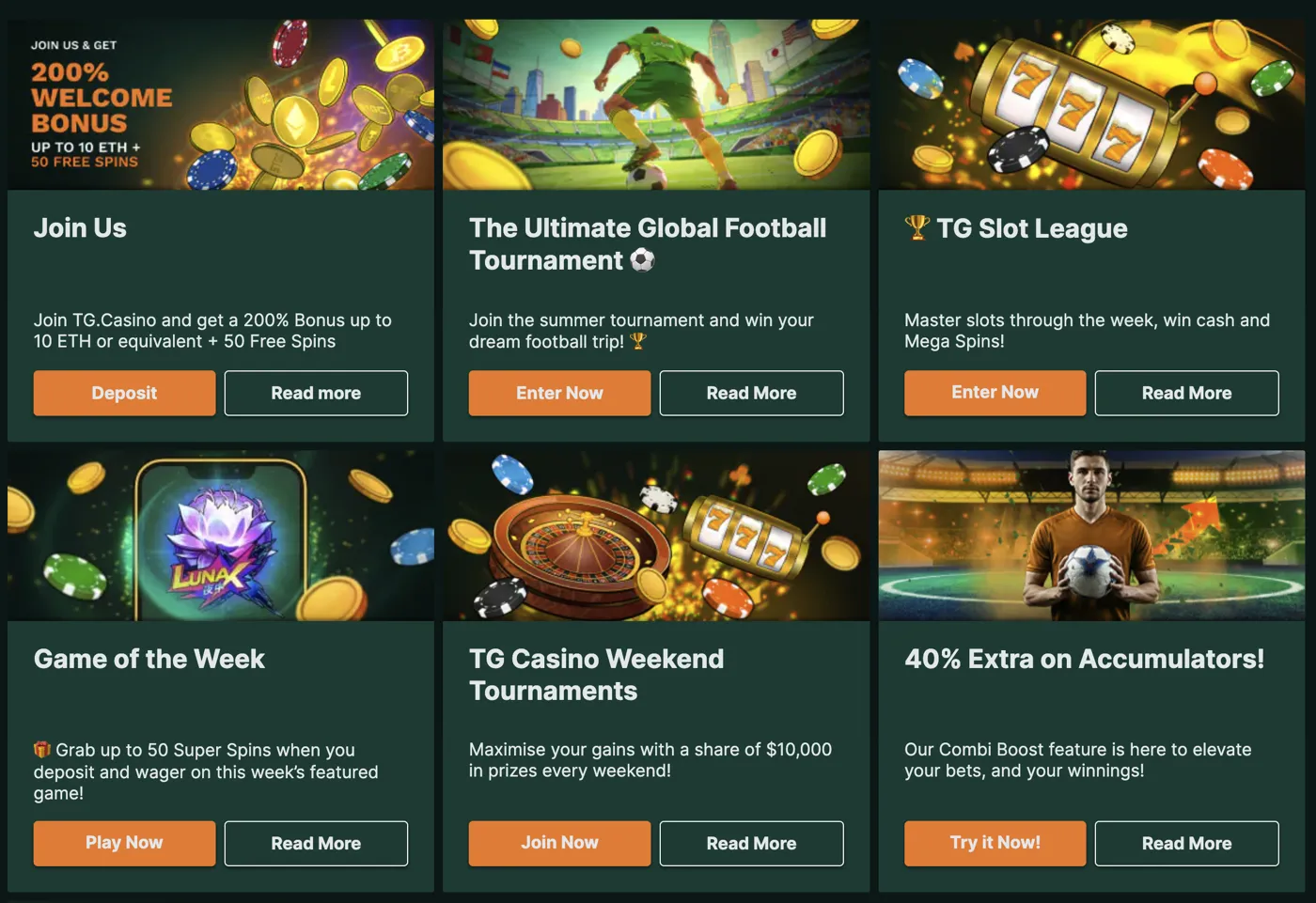 TG.Casino — promotions & tournaments